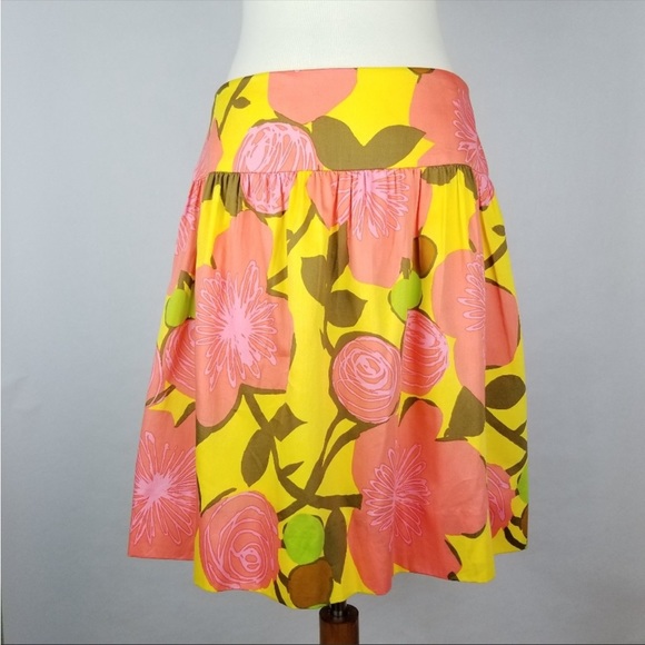 Trina Turk floral yellow skirt - Picture 3 of 5